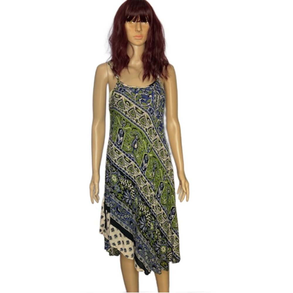 Pyramid Collection Sun Dress Boho Chic Multi Color Size L